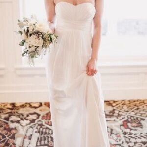 Gorgeous Strapless Db Studio White Chiffon Wedding Dress🌸